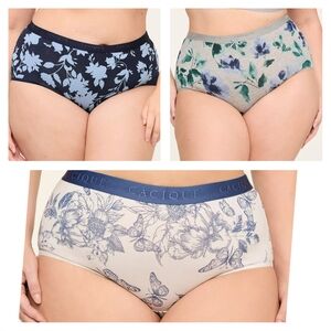 3 CACIQUE WOMEN'S PLUS COTTON FULL BRIEF SIZE  18-20